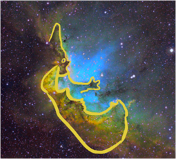 The Wizrd Nebula (highlighted)